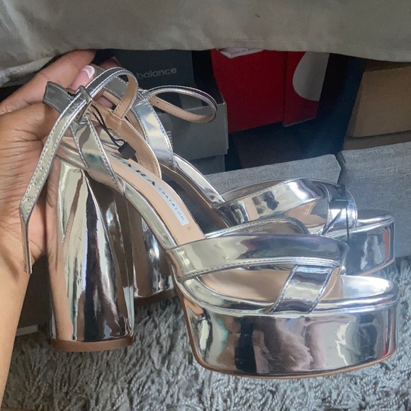 Silver mirrored platforms